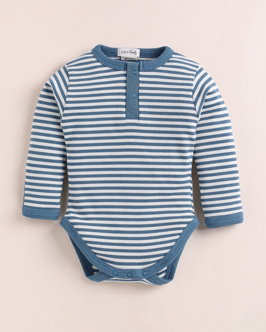Cot & Candy Baby Blue Coord Set-Teal Stripe-Organic Cotton-For Infants