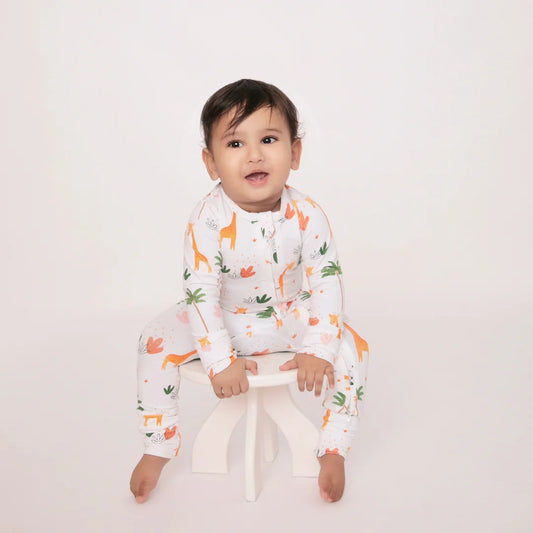 Cot & Candy Baby White Onesie-Dora The Giraffe-Organic Cotton-For Infants