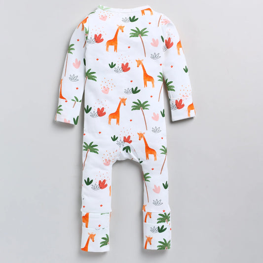 Cot & Candy Baby White Onesie-Dora The Giraffe-Organic Cotton-For Infants