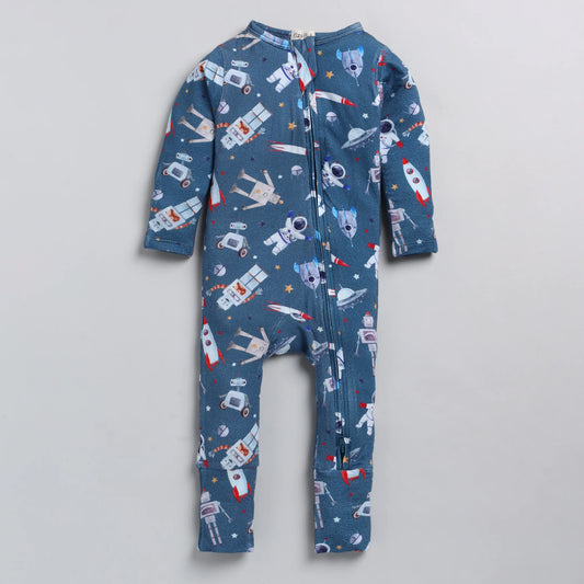 Cot & Candy Baby Blue Onesie-Space Explorer-Organic Cotton-For Infants