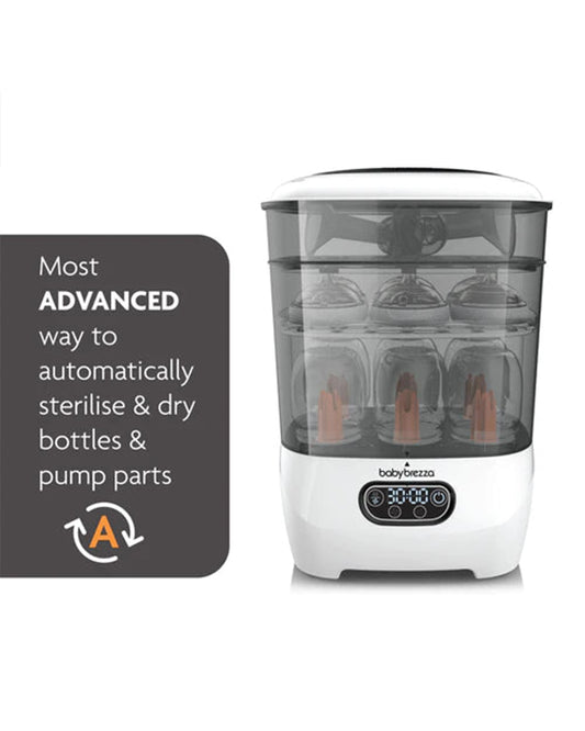 Baby Brezza Advanced Bottle Sterilizer & Dryer-Electric Steam-LCD Control Panel-8 Bottles Capacity