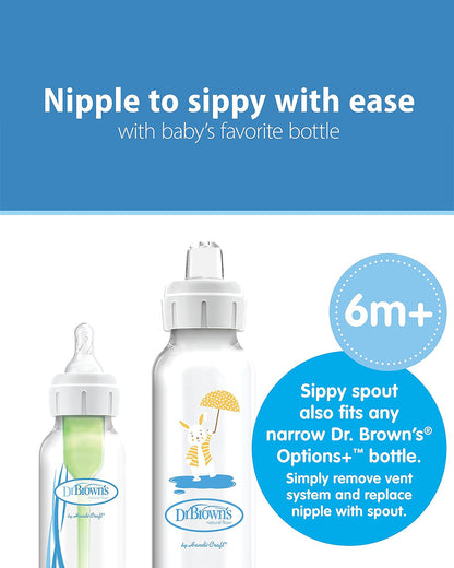 Dr. Brown's Milestones Sippy Spout Feeding Bottle-Anti Colic-250 ml-Bunny-6 to 24M