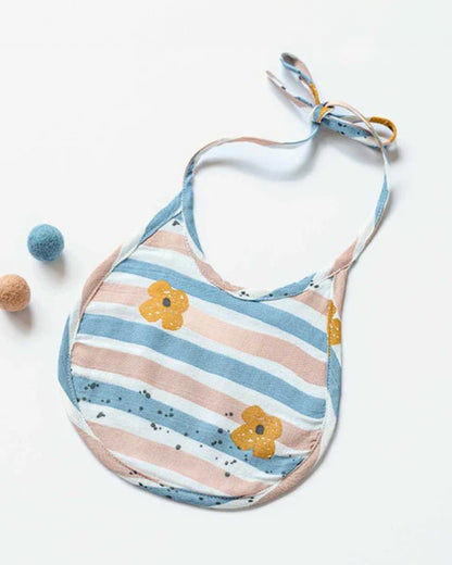 Cocoon Care Bamboo Terry Bib-With Soft Bamboo Muslin-Busy Bee & Cheerful Stripes-Pack of 2-For Infants