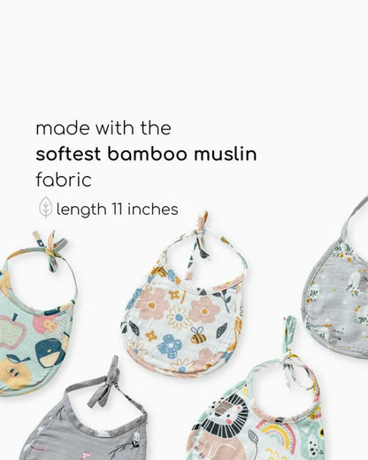 Cocoon Care Bamboo Terry Bib-With Soft Bamboo Muslin-Busy Bee & Cheerful Stripes-Pack of 2-For Infants