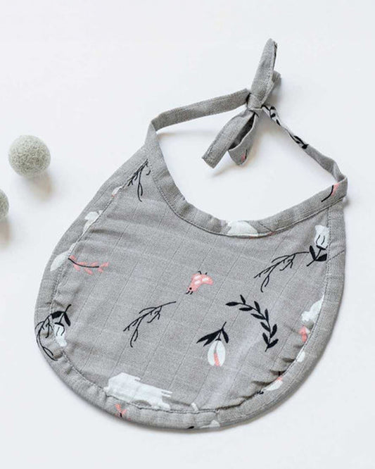 Cocoon Care Bamboo Terry Bib-With Soft Bamboo Muslin-Rabbit Farm & Grey Grove-Pack of 2-For Infants