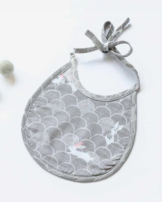 Cocoon Care Bamboo Terry Bib-With Soft Bamboo Muslin-Rabbit Farm & Grey Grove-Pack of 2-For Infants