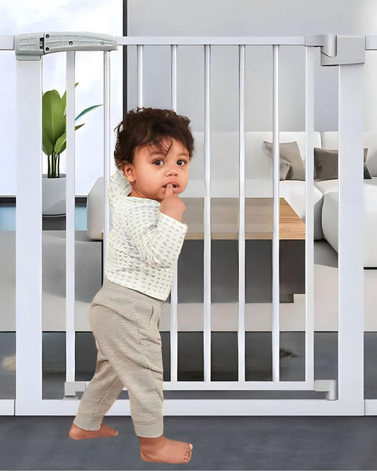 KidDough Safety Gate-With Automatic Closing & Double lock Mechanism-Ideal For Stairways & Doorways-Tool Free Installation-75-82cms Wide Coverage-For Babies