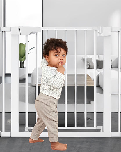 KidDough Safety Gate-With Automatic Closing & Double lock Mechanism-Ideal For Stairways & Doorways-Tool Free Installation-82-89cms Wide Coverage-For Babies