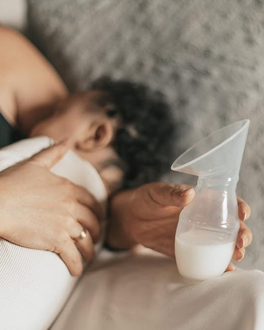 Dr. Brown's Silicone One-Piece Breast Pump-Gentle Suction-Includes Anti-Colic Options+ Bottle, Storage Cap & Travel Bag-Soft Silicone & Easy-Pour Design-BPA Free-Milk Expression Pump