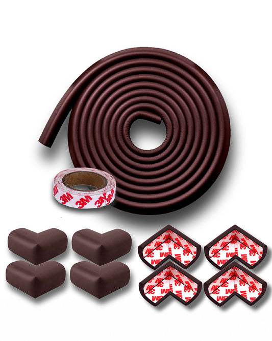 KidDough Edge Guard Strip and Corner Edge Guards-Child Proofing-For Sharp Edges of Furniture & Corners-Brown