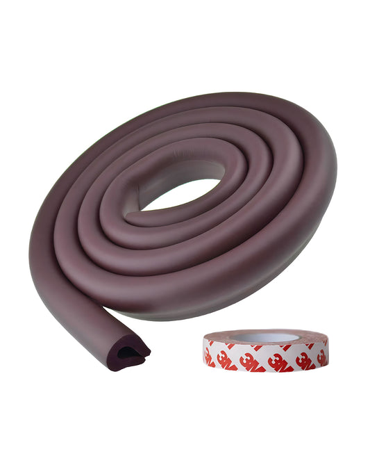 KidDough Edge Guard Strip-Cushioned Protectors-Child Proofing-For Sharp Edges of Furniture & Corners-Brown-U Shape