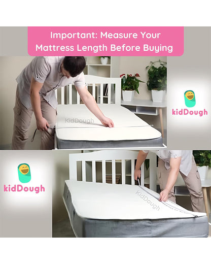 KidDough Bed Rail Guard-With Button For Easy Entry & Exit-Tool-Free Installation-Durable Construction-With 28 Level Height Adjustment-5ft Height-Grey-for Babies