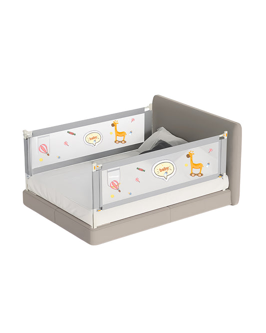KidDough Bed Rail Guard-With Button For Easy Entry & Exit-Tool-Free Installation-Durable Construction-With 28 Level Height Adjustment-6ft Height-Grey-for Babies
