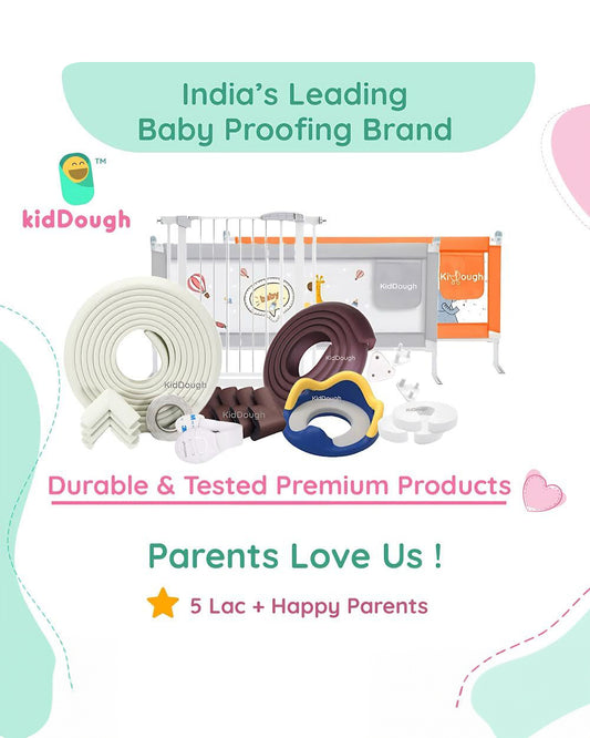 KidDough Furniture and Table Corner Edge Guards-For Baby Proofing-Pre Taped-For Kids-White