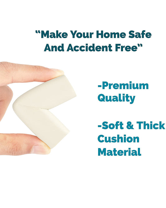 KidDough Furniture and Table Corner Edge Guards-For Baby Proofing-Pre Taped-For Kids-White