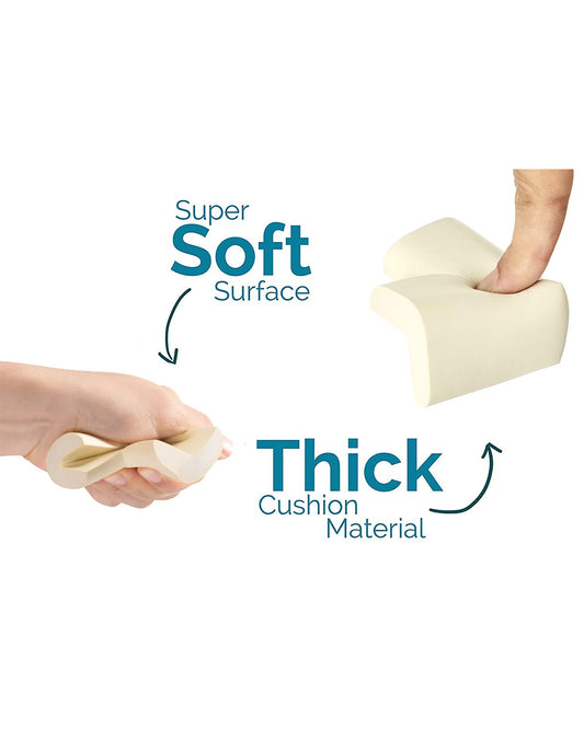 KidDough Furniture and Table Corner Edge Guards-For Baby Proofing-Pre Taped-For Kids-White