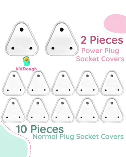 KidDough Socket Guards and Electric Plugs Cover-For Baby Proofing & Safety-White