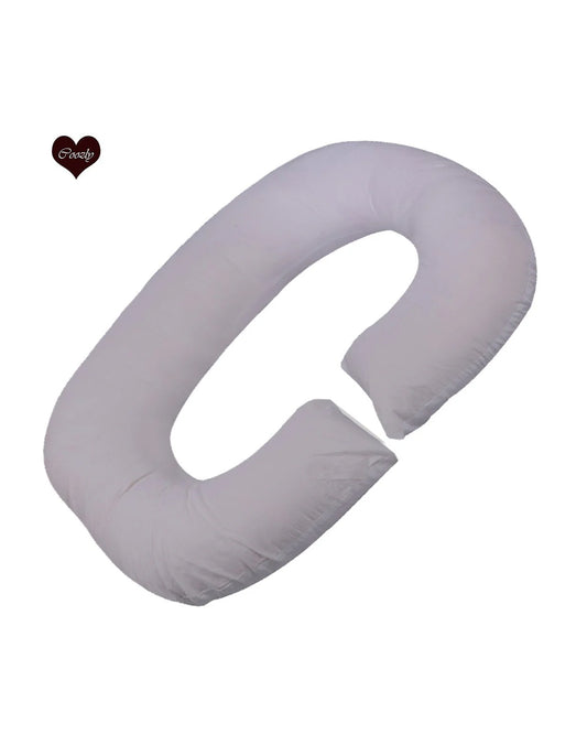 Coozly C shaped Pregnancy Pillow-Full Body-Grey-Premium Lyte-Microfibre-Removable & Washable Cover-For Maternity