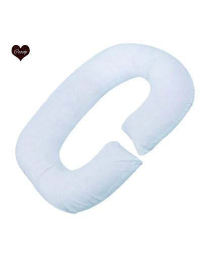 Coozly C shaped Pregnancy Pillow-Full Body-Sky Blue-Premium Lyte-Microfibre-Removable & Washable Cover-For Maternity