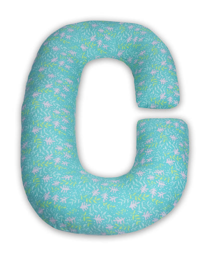 Coozly C shaped Pregnancy Pillow-Full Body-Green Flora-Super Premium-Microfibre-Removable & Washable Cover-For Maternity