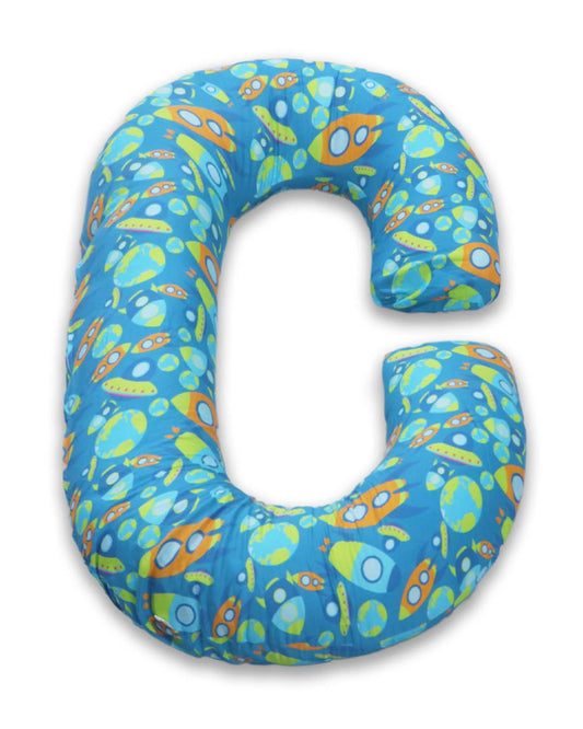 Coozly C shaped Pregnancy Pillow-Full Body-Blue-Aztec-Super Premium-Microfibre-Removable & Washable Cover-For Maternity