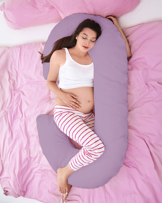 Coozly C shaped Pregnancy Pillow-Full Body-Lavender-Premium Lyte-Microfibre-Removable & Washable Cover-For Maternity