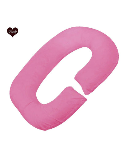 Coozly C shaped Pregnancy Pillow-Full Body-Pink-Premium Lyte-Microfibre-Removable & Washable Cover-For Maternity