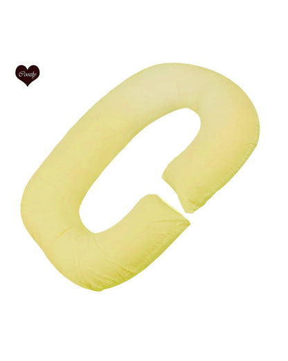 Coozly C shaped Pregnancy Pillow-Full Body-Yellow-Premium Lyte-Microfibre-Removable & Washable Cover-For Maternity