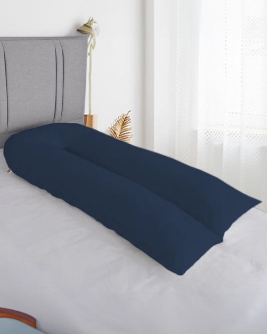 Coozly U shaped Pregnancy Pillow-Full Body-Navy Blue-Premium Lyte-Microfibre-Removable & Washable Cover-For Maternity