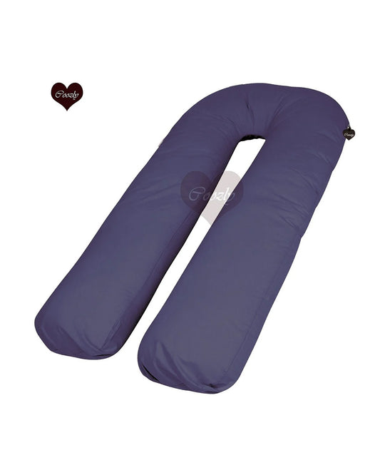 Coozly U shaped Pregnancy Pillow-Full Body-Navy Blue-Premium Lyte-Microfibre-Removable & Washable Cover-For Maternity