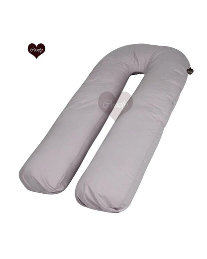 Coozly U shaped Pregnancy Pillow-Full Body-Grey-Premium Lyte-Microfibre-Removable & Washable Cover-For Maternity