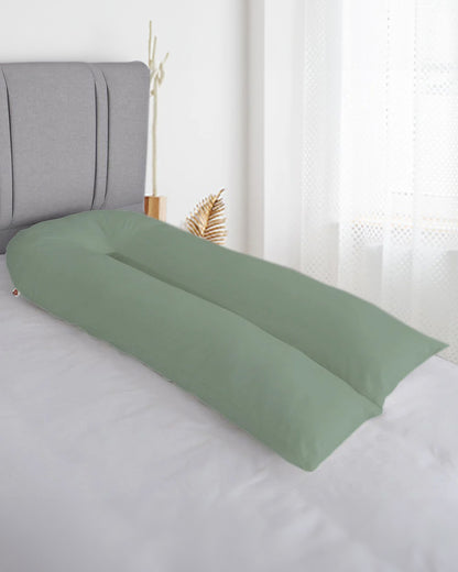 Coozly U shaped Pregnancy Pillow-Full Body-Sage Green-Premium Lyte-Microfibre-Removable & Washable Cover-For Maternity