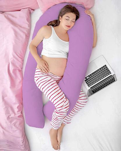 Coozly U shaped Pregnancy Pillow-Full Body-Lavender-Premium Lyte-Microfibre-Removable & Washable Cover-For Maternity