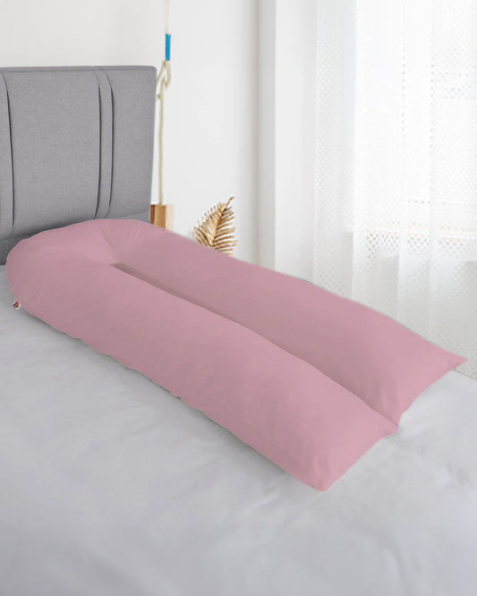 Coozly U shaped Pregnancy Pillow-Full Body-Pastel Pink-Premium Lyte-Microfibre-Removable & Washable Cover-For Maternity