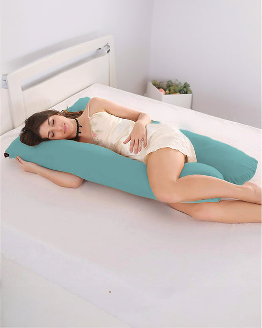 Coozly Feline shaped Pregnancy Pillow-Full Body-Mint-Microfibre-Removable & Washable Cover-For Maternity