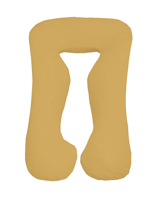 Coozly Feline shaped Pregnancy Pillow-Full Body-Mustard-Microfibre-Removable & Washable Cover-For Maternity