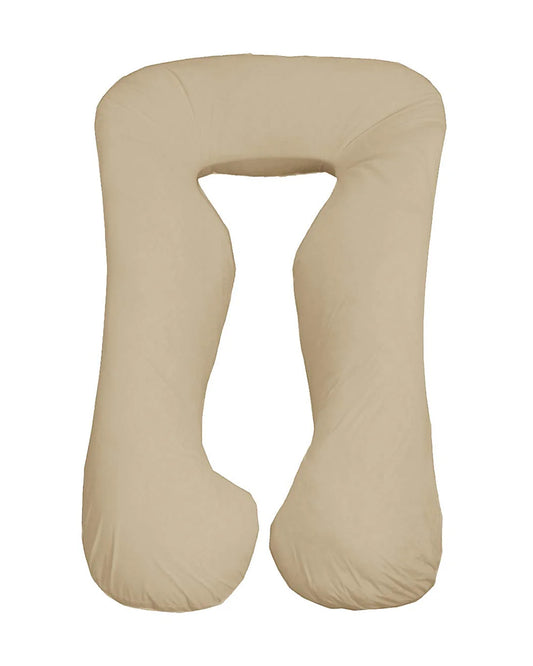 Coozly Feline shaped Pregnancy Pillow-Full Body-Beige-Microfibre-Removable & Washable Cover-For Maternity