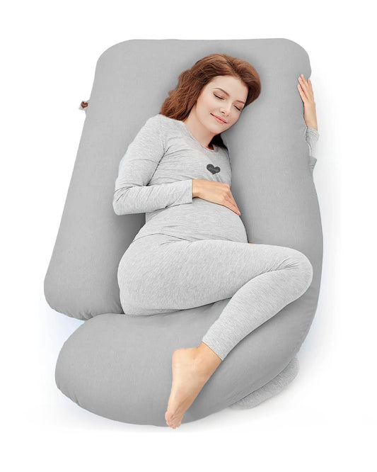 Coozly G shaped Pregnancy Pillow-Full Body-Grey-Microfibre-Removable & Washable Cover-For Maternity