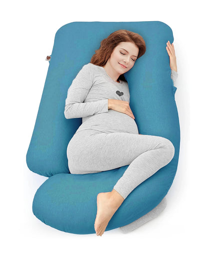 Coozly G shaped Pregnancy Pillow-Full Body-Turqoise-Microfibre-Removable & Washable Cover-For Maternity