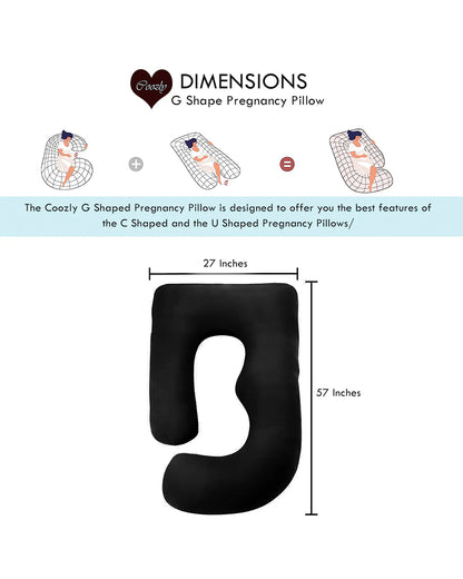 Coozly G shaped Pregnancy Pillow-Full Body-Turqoise-Microfibre-Removable & Washable Cover-For Maternity