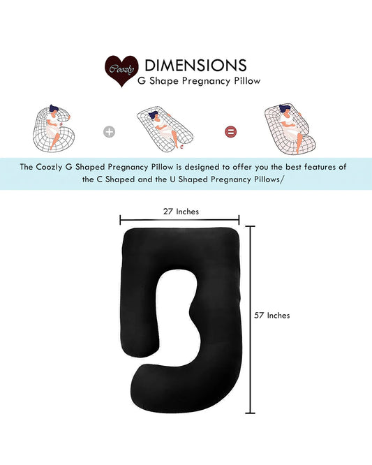 Coozly G shaped Pregnancy Pillow-Full Body-Turqoise-Microfibre-Removable & Washable Cover-For Maternity