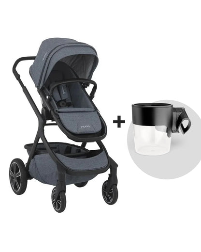 Nuna Demi Grow Baby Stroller-With Cup Holder-Converts to Double or Twin Stroller-Custom Dual Suspension-Pram for 0M+ (Upto 22 Kg)-Aspen