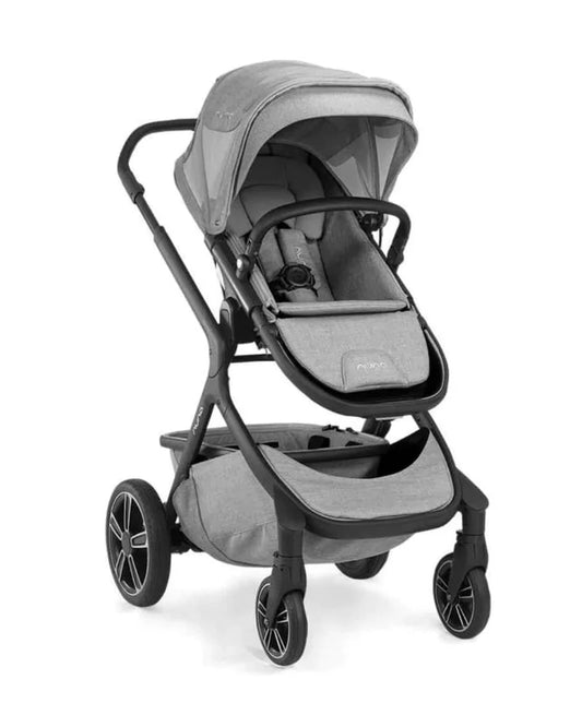 Nuna Demi Grow Baby Stroller & Sibling Seat Combo-Stroller Features (Height Adjustable Parent Handle Bar, Reversible Seat, Upto 22 Kg)-Sibling Seat Features (Removable Head Support, Three Recline Positions, Upto 15 Kg)-Frost