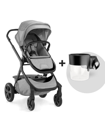 Nuna Demi Grow Baby Stroller-With Cup Holder-Converts to Double or Twin Stroller-Custom Dual Suspension-Pram for 0M+ (Upto 22 Kg)-Frost