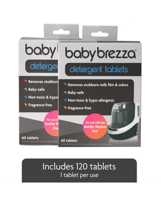 Baby Brezza Detergent Tablets For Bottle Washer Pro-Pack of 120 Tablets-Baby Safe & Hypoallergenic