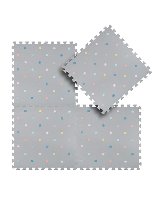 Kind & Me Dotty Grey Playmat-Includes 6 Waterproof Foam Tiles-0M+