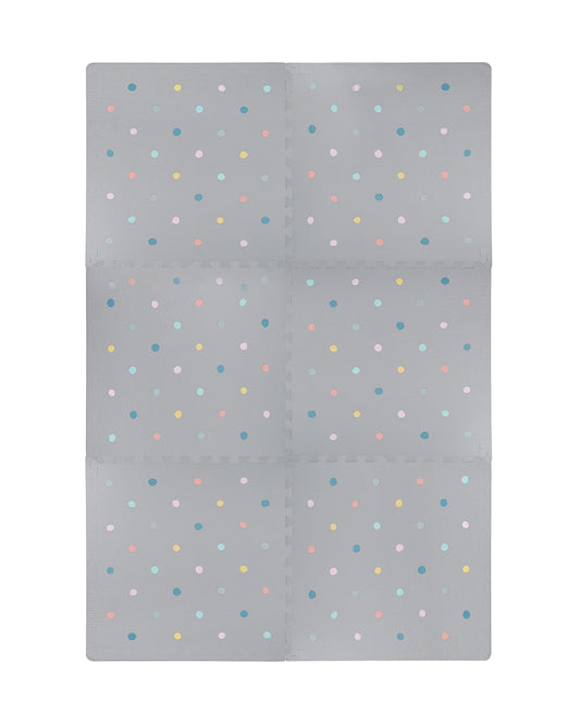 Kind & Me Dotty Grey Playmat-Includes 6 Waterproof Foam Tiles-0M+