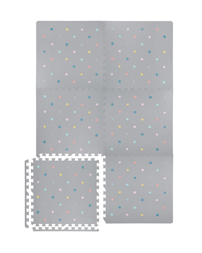 Kind & Me Dotty Grey Playmat-Includes 6 Waterproof Foam Tiles-0M+