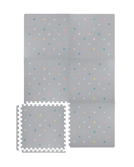 Kind & Me Dotty Grey Playmat-Includes 6 Waterproof Foam Tiles-0M+