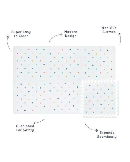 Kind & Me Colour Pop White Playmat-Includes 6 Waterproof Foam Tiles-0M+